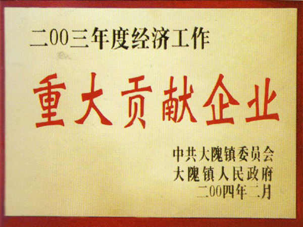 2003年重大(dà)貢獻企業(yè)